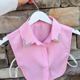 Light Pink Faux Collar with Rhinestones and Pearls - The Pink Pineapple 850
