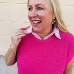 Light Pink Faux Collar with Rhinestones and Pearls - The Pink Pineapple 850