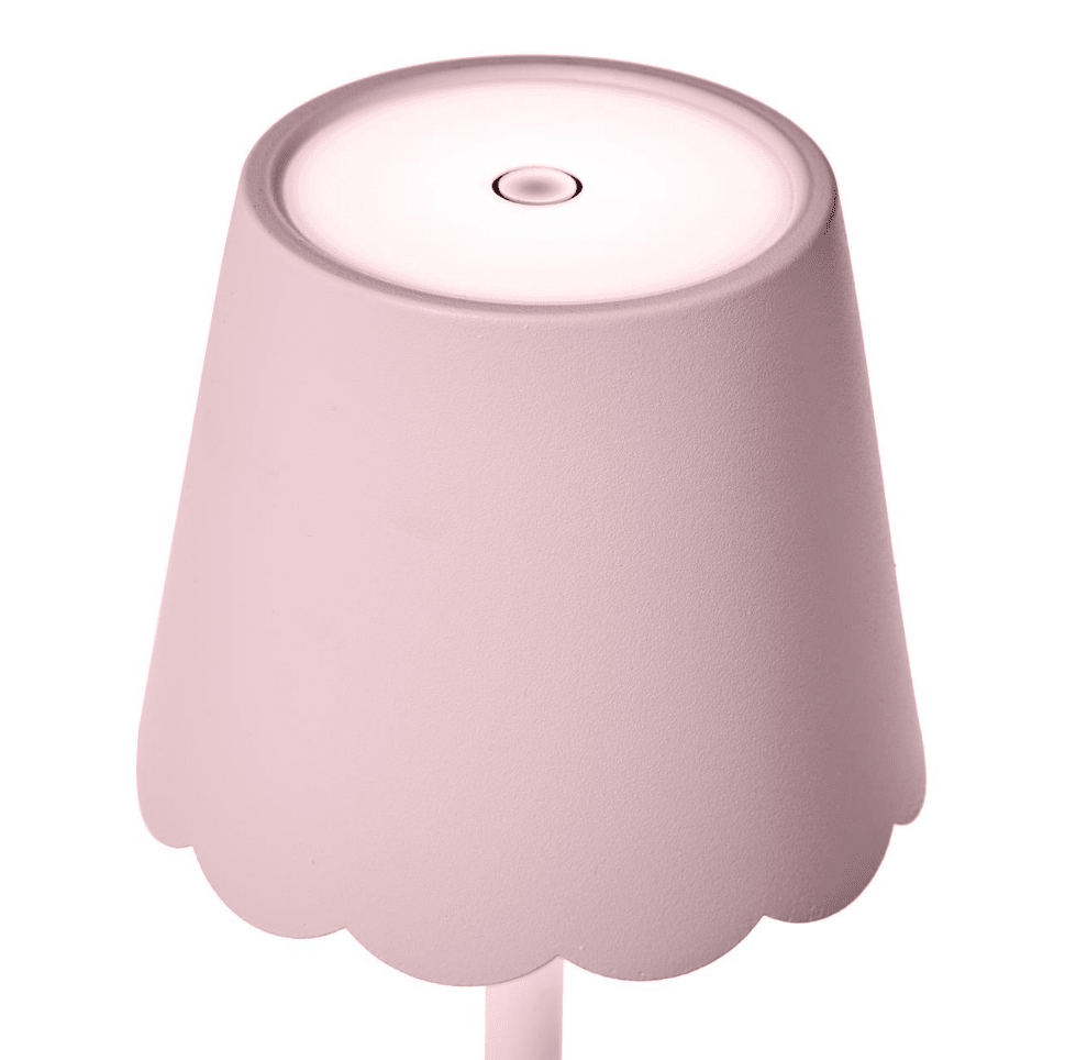Light Pink Glow Scalloped Rechargeable Table Lamp - The Pink Pineapple 850