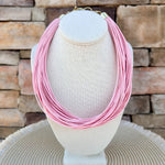 Lily Leatherette Strand Necklace in Blush Pink - The Pink Pineapple 850