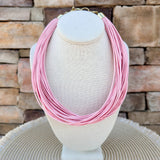 Lily Leatherette Strand Necklace in Blush Pink - The Pink Pineapple 850