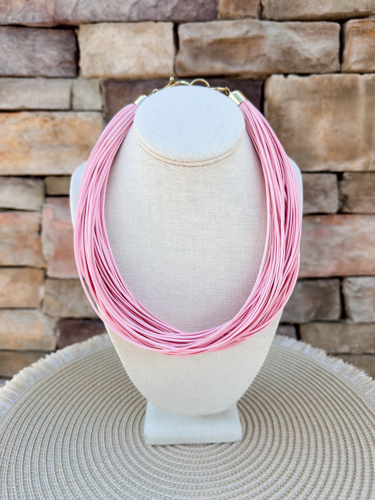 Lily Leatherette Strand Necklace in Blush Pink - The Pink Pineapple 850