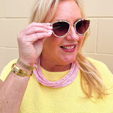 Lily Leatherette Strand Necklace in Blush Pink - The Pink Pineapple 850