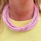 Lily Leatherette Strand Necklace in Blush Pink - The Pink Pineapple 850