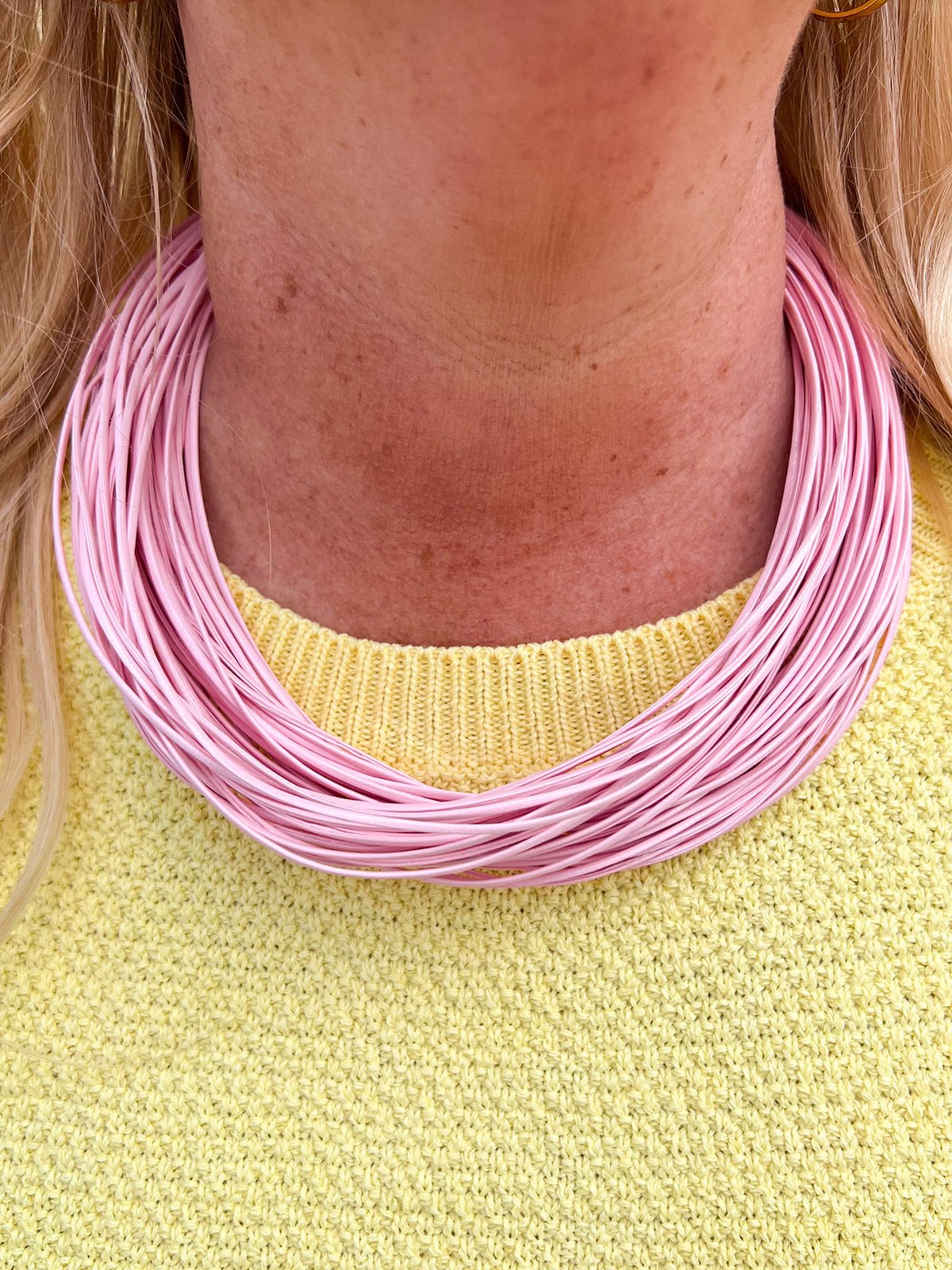 Lily Leatherette Strand Necklace in Blush Pink - The Pink Pineapple 850