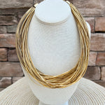 Lily Leatherette Strand Necklace in Gold - The Pink Pineapple 850