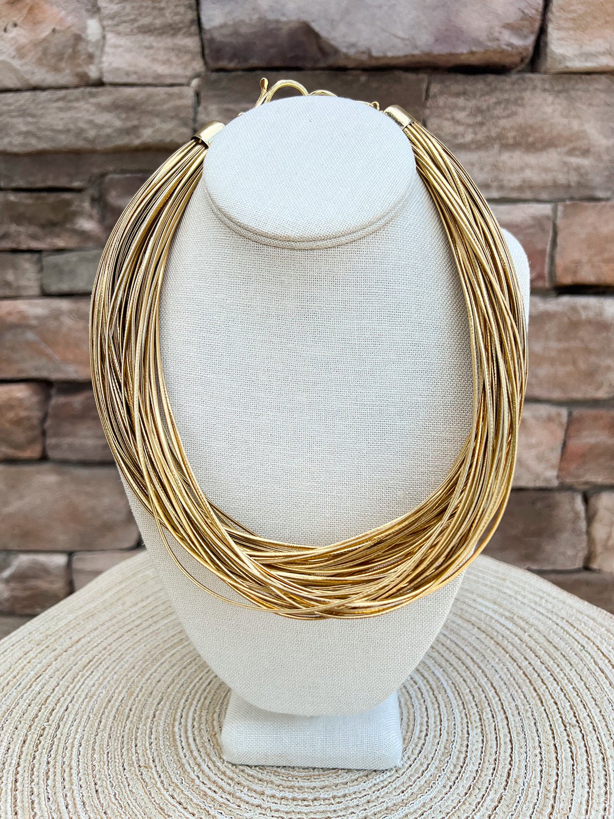 Lily Leatherette Strand Necklace in Gold - The Pink Pineapple 850