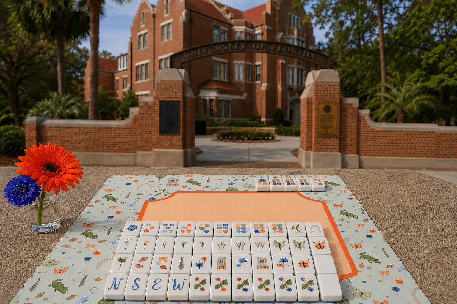 Limited Edition Gainesville Florida UF Gator Gameday Mahjong Tiles- PREORDER - The Pink Pineapple 850