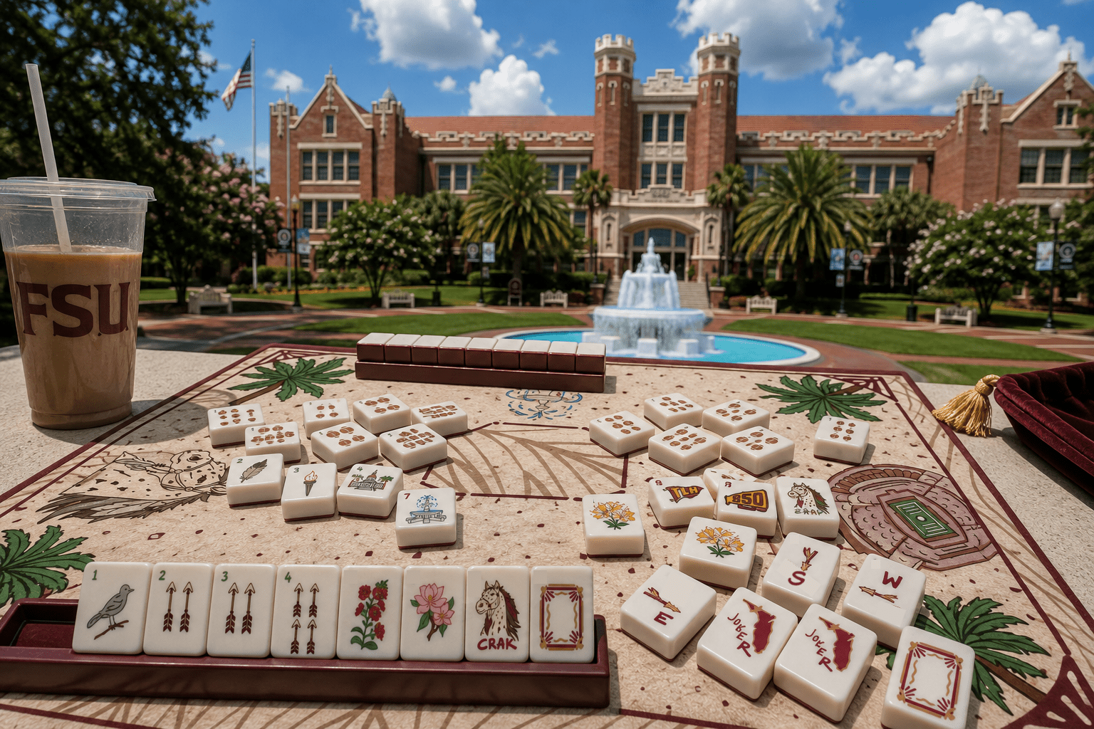 Limited Edition Tallahassee Florida FSU Gameday Mahjong Tiles- PREORDER - The Pink Pineapple 850
