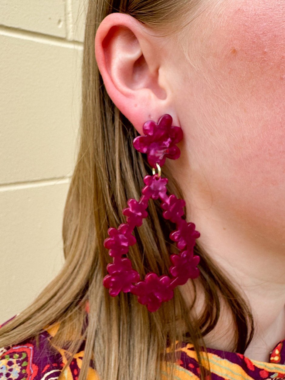 [LINNY CO] Bianca Pinot Noir Earrings - The Pink Pineapple 850