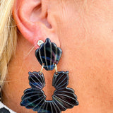 [LINNY CO] Michelle Black Iridescent Earrings - The Pink Pineapple 850