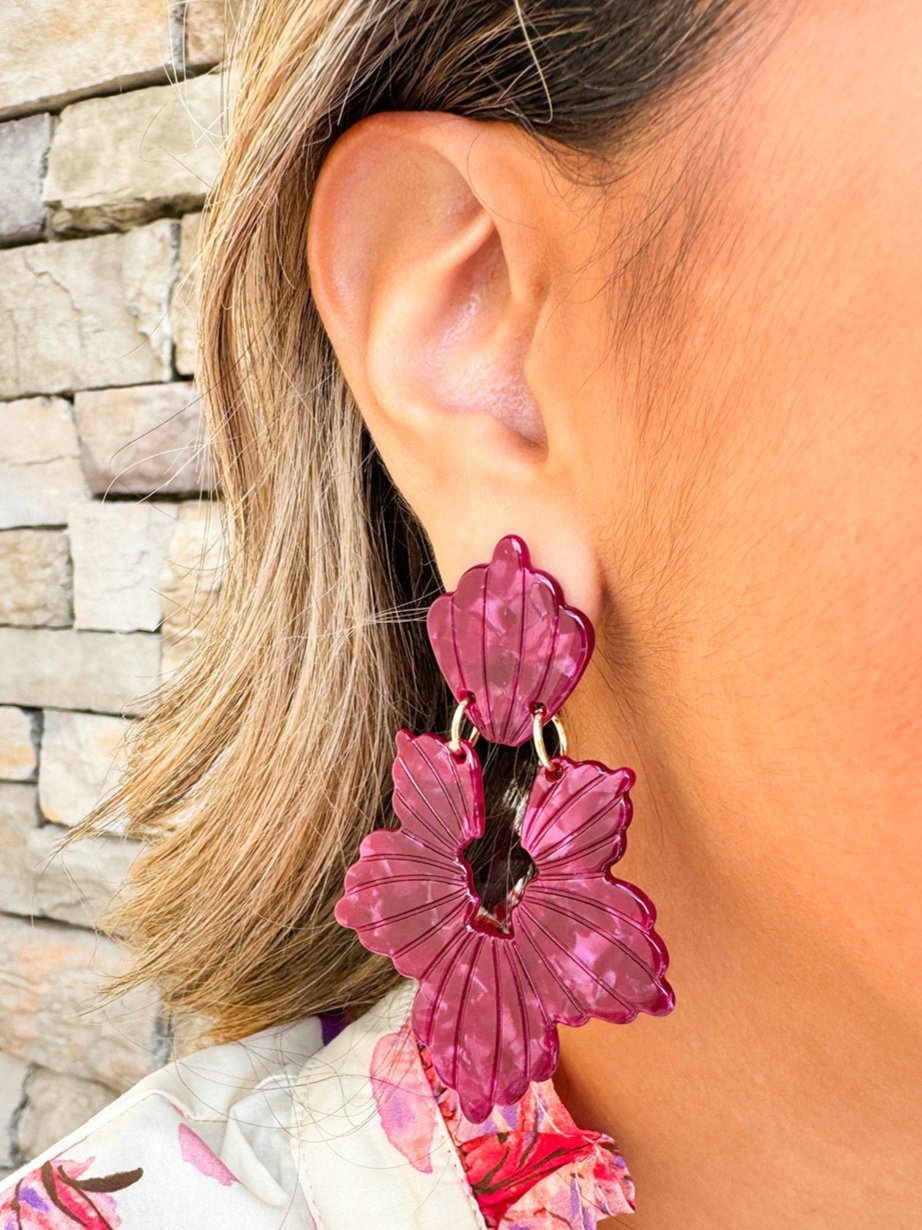 [LINNY CO] Michelle Pinot Noir Earrings - The Pink Pineapple 850