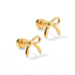 [Linny Co] Sadie Gold Bow Stud Earrings - The Pink Pineapple 850