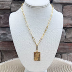 [Lisi Lerch] Flower Charm Tile Mahjong Necklace - The Pink Pineapple 850