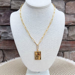 [Lisi Lerch] Rectangle Multi - Tile Charm Mahjong Necklace - The Pink Pineapple 850