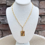 [Lisi Lerch] Rectangle Multi - Tile Charm Mahjong Necklace - The Pink Pineapple 850