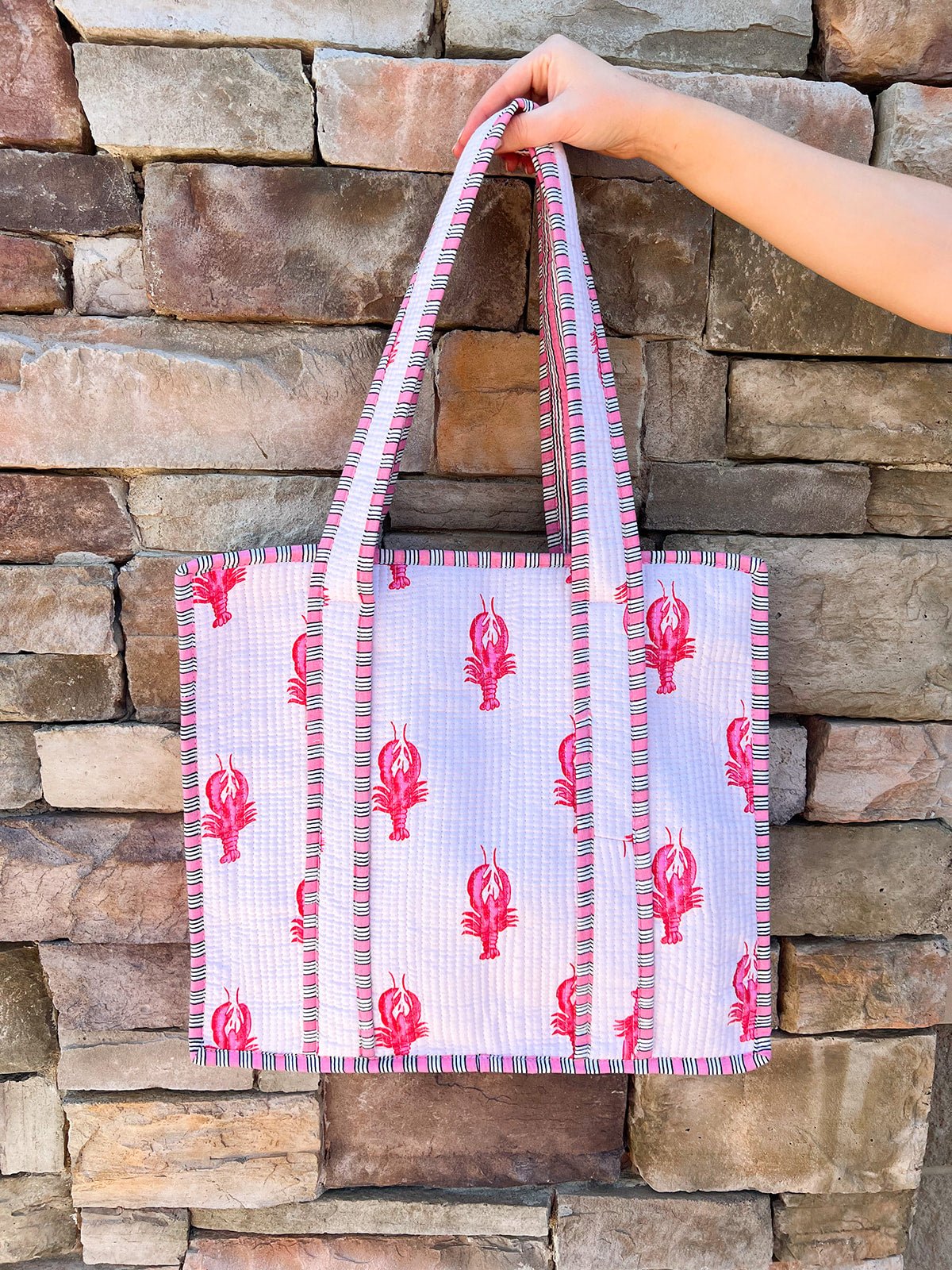 Lobster Kiss Coastal Tote - The Pink Pineapple 850