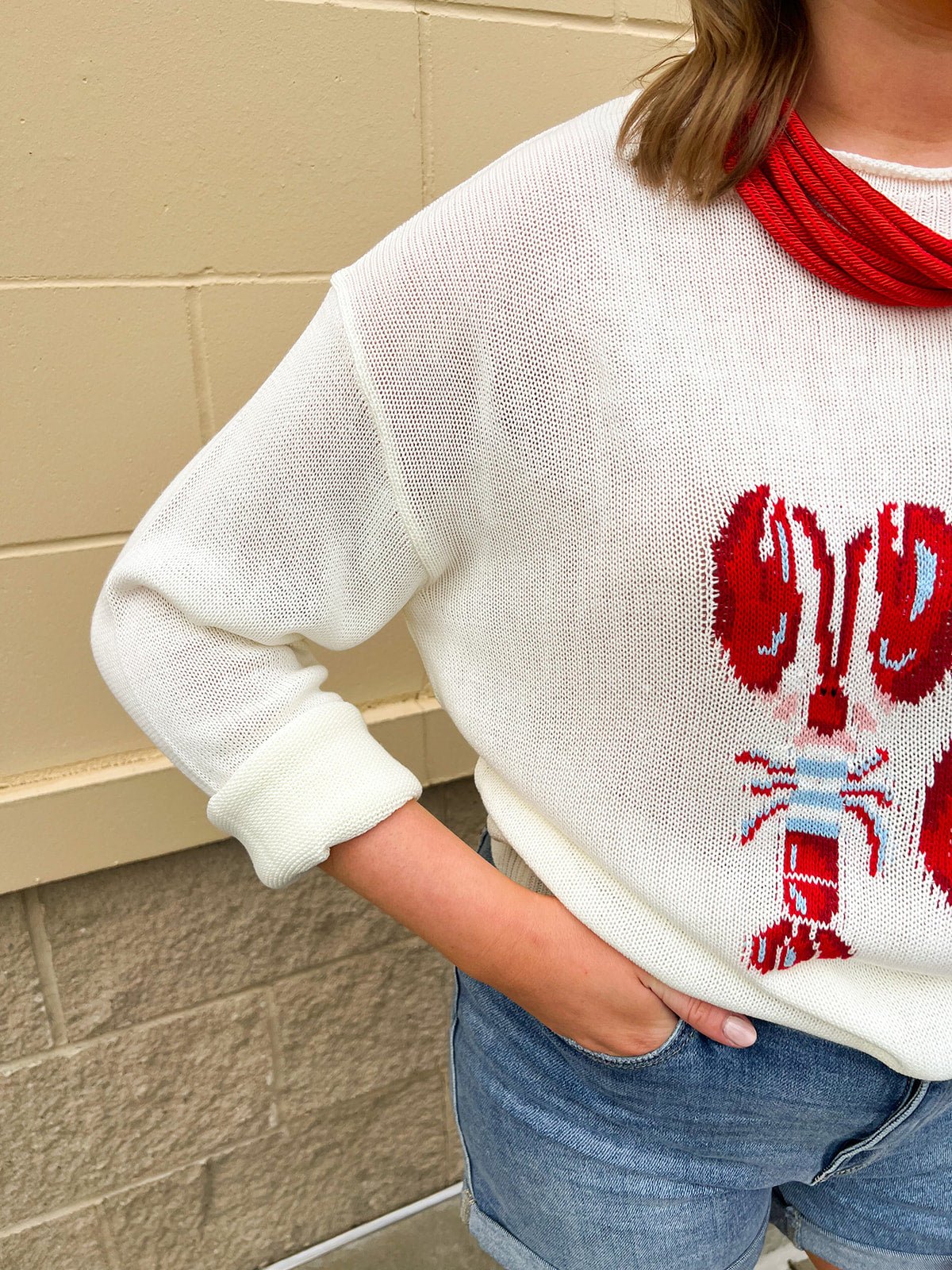 Lobster Lane Lightweight Sweater - The Pink Pineapple 850