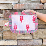Lobster Love Ruffle Cosmetic Bag - The Pink Pineapple 850