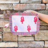 Lobster Love Ruffle Cosmetic Bag - The Pink Pineapple 850