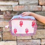Lobster Love Ruffle Cosmetic Bag - The Pink Pineapple 850