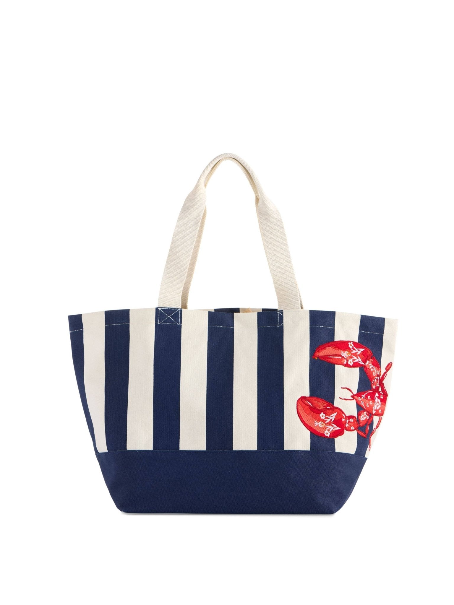 Lobster Striped Tote Navy - The Pink Pineapple 850