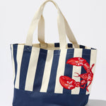 Lobster Striped Tote Navy - The Pink Pineapple 850