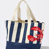 Lobster Striped Tote Navy - The Pink Pineapple 850