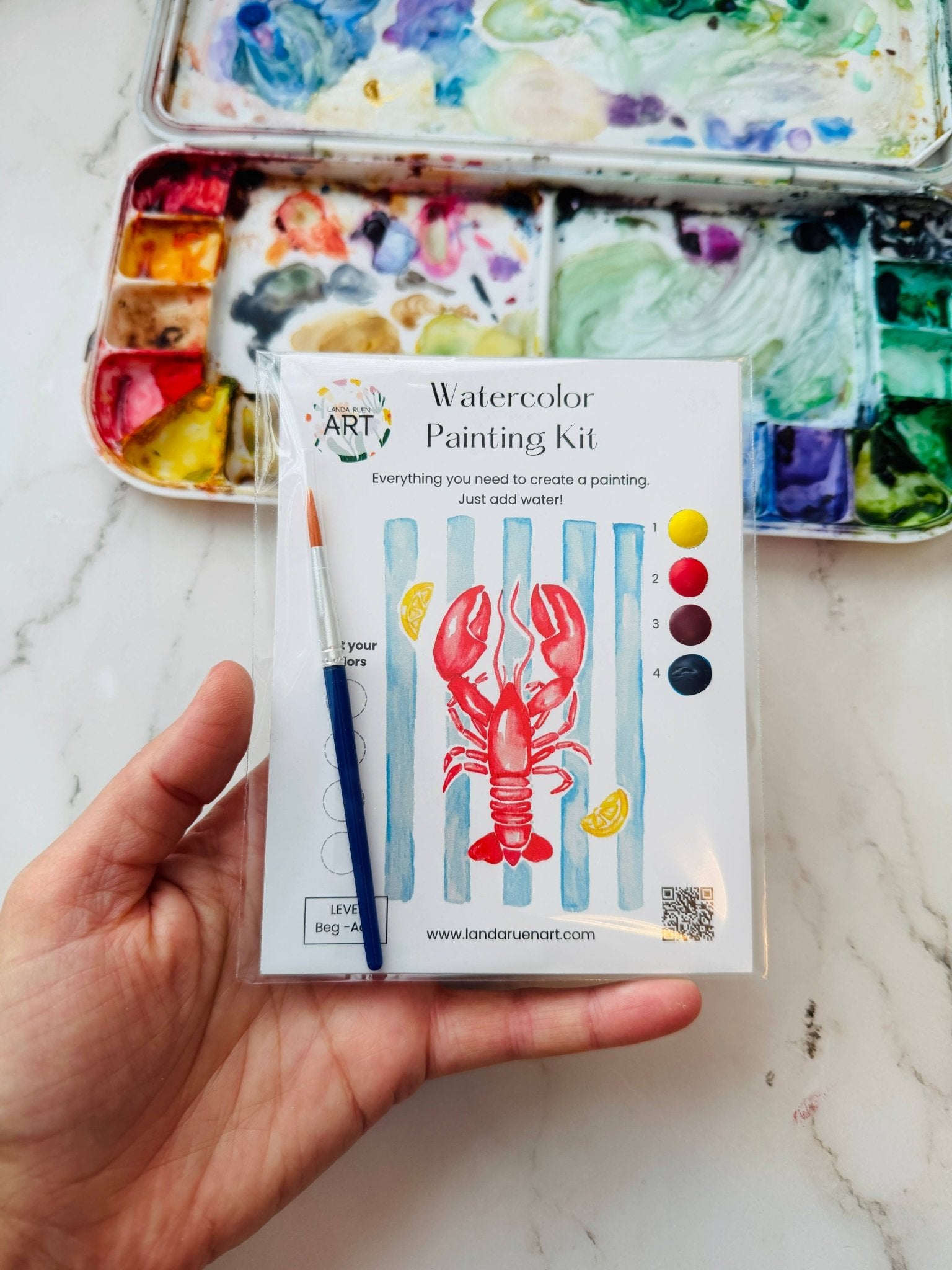 Lobster Watercolor Kit - The Pink Pineapple 850