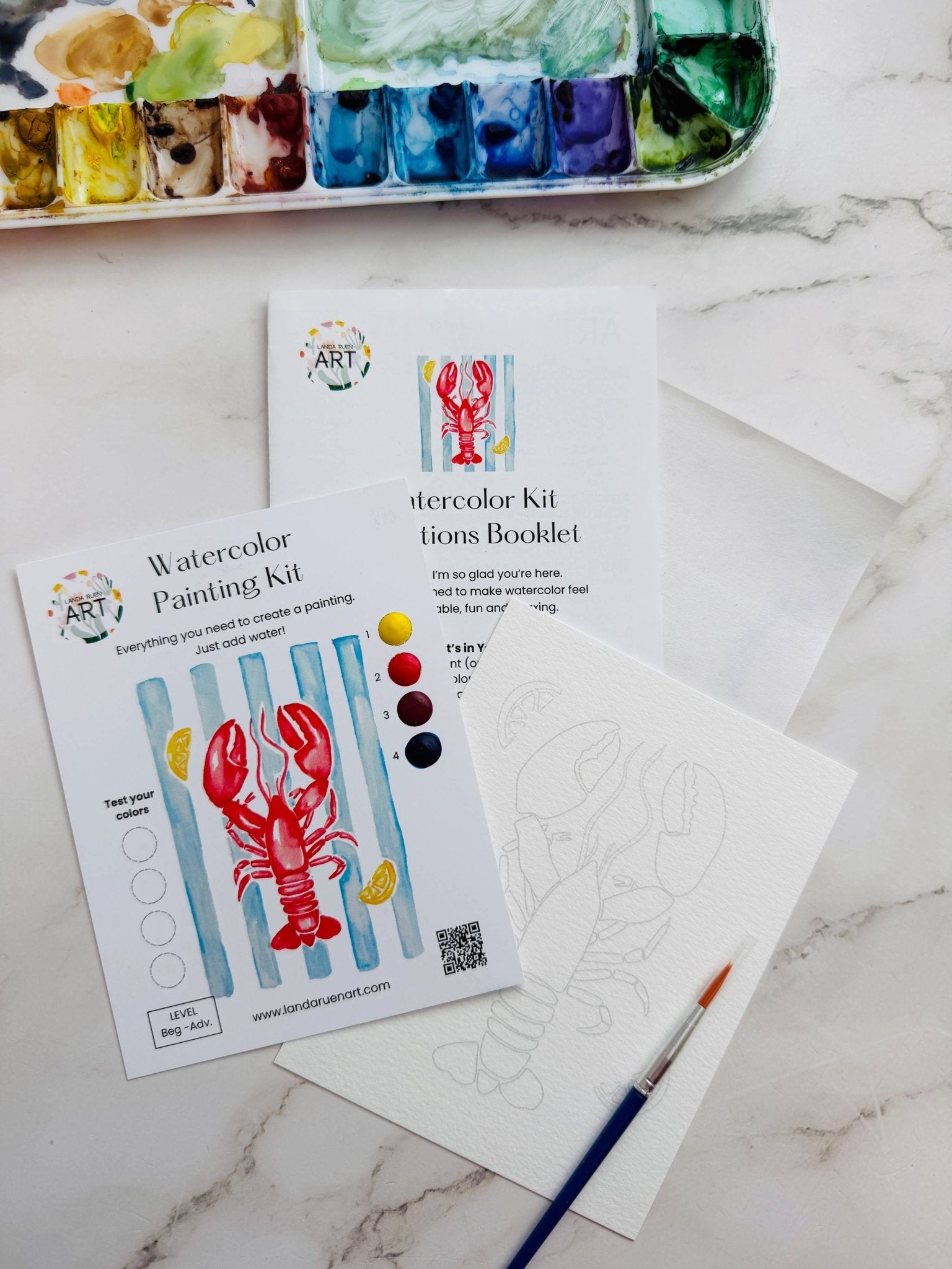 Lobster Watercolor Kit - The Pink Pineapple 850