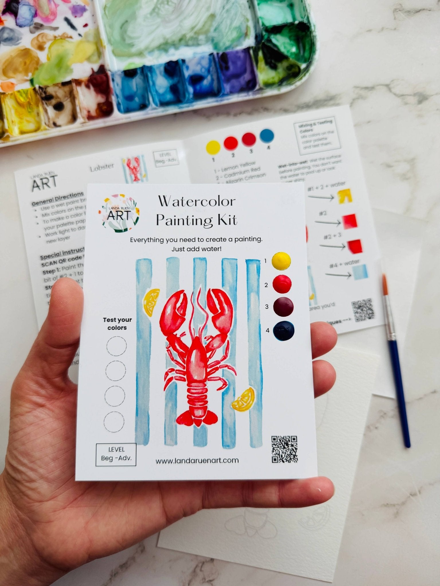 Lobster Watercolor Kit - The Pink Pineapple 850