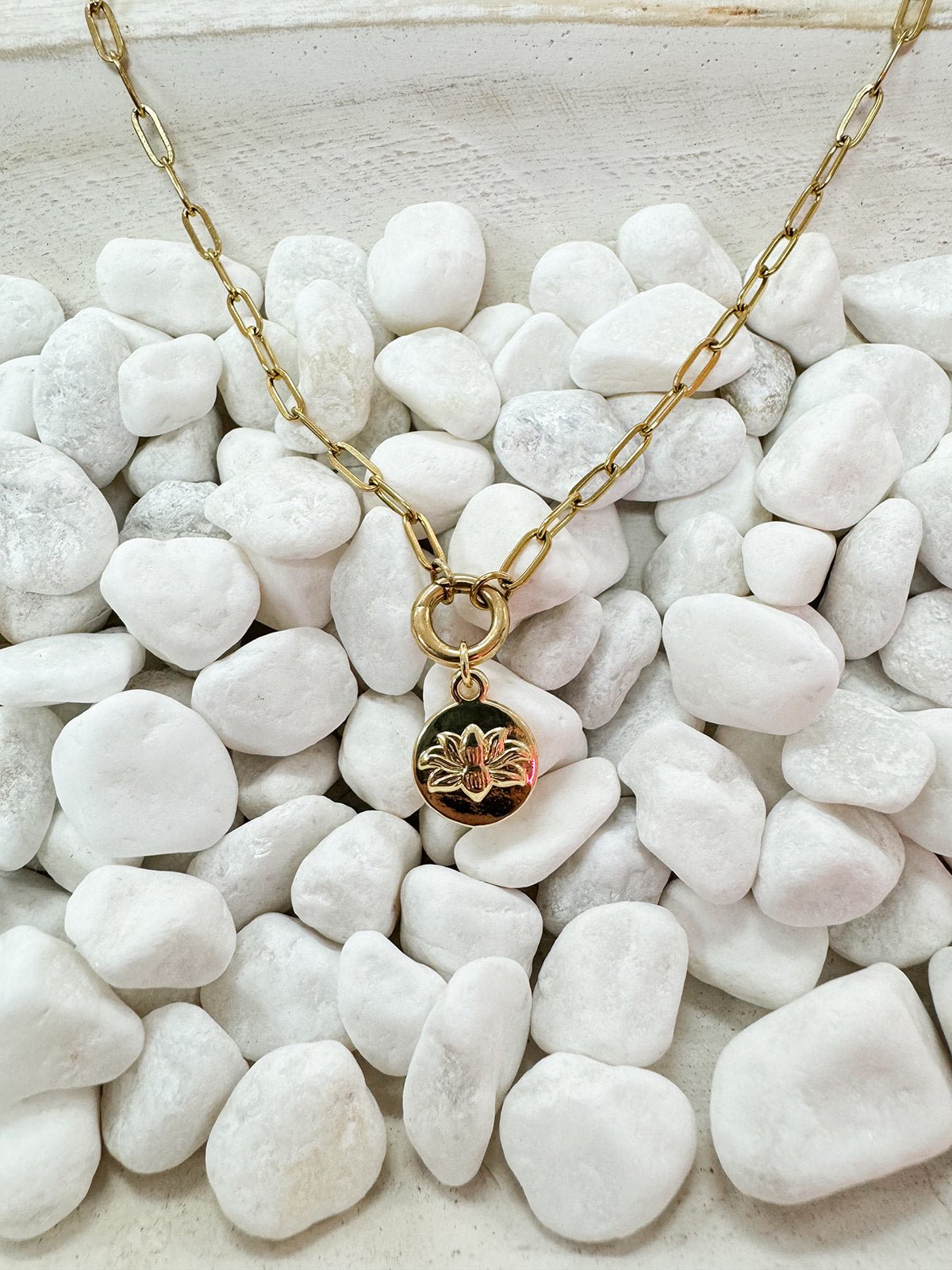 Lotus Flower Coin Charm - The Pink Pineapple 850