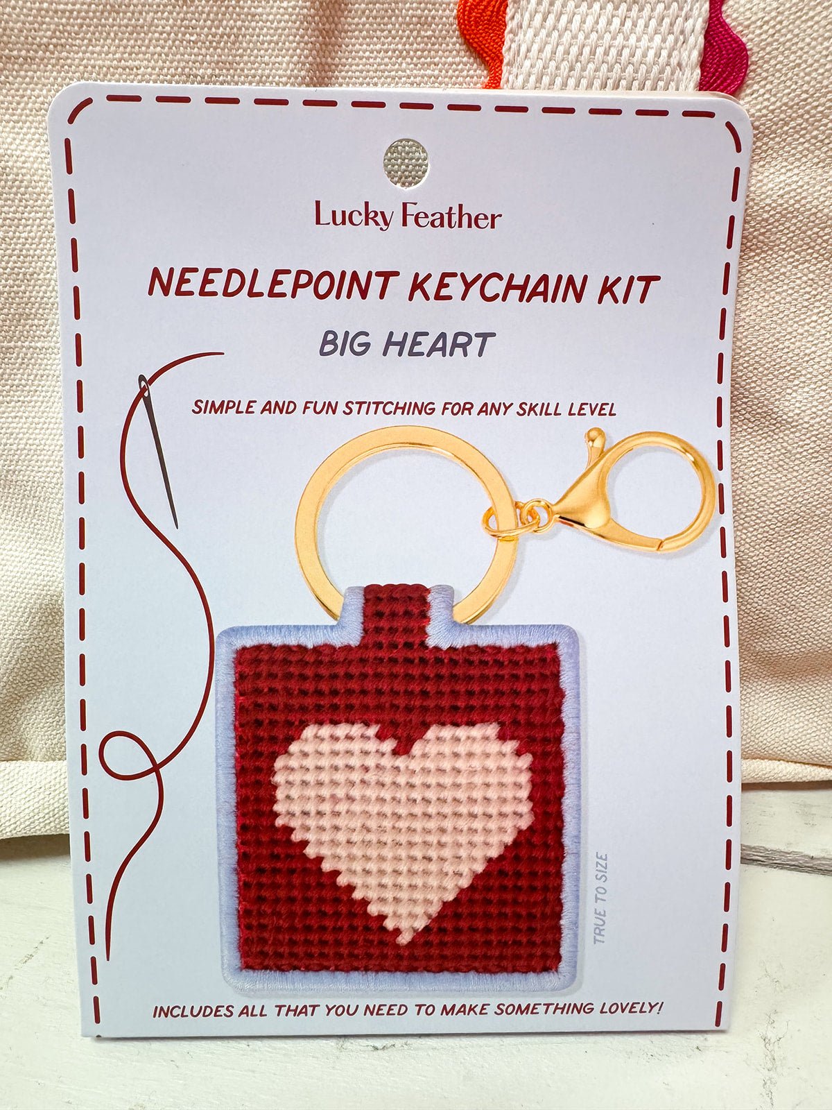 Love Stitch Needlepoint Keychain Kit - The Pink Pineapple 850