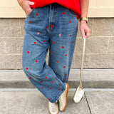 Love Struck Heart Patch Denim - The Pink Pineapple 850