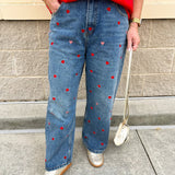 Love Struck Heart Patch Denim - The Pink Pineapple 850