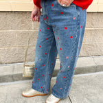 Love Struck Heart Patch Denim - The Pink Pineapple 850