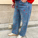 Love Struck Heart Patch Denim - The Pink Pineapple 850