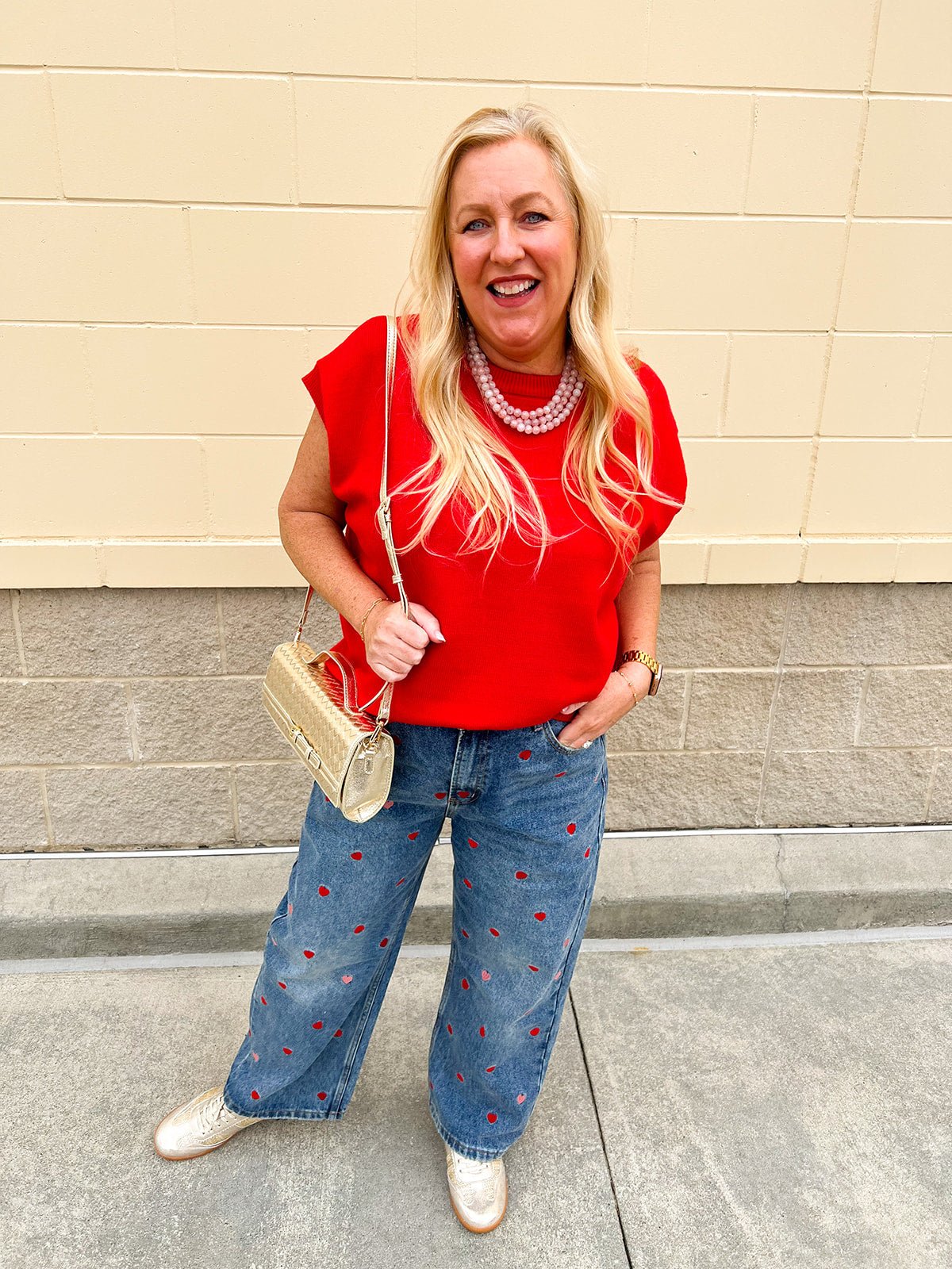 Love Struck Heart Patch Denim - The Pink Pineapple 850