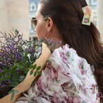 Lucky Bloom hand - Painted Mahjong Tile Claw Clip - PREORDER - The Pink Pineapple 850