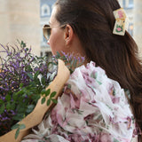Lucky Bloom hand - Painted Mahjong Tile Claw Clip - PREORDER - The Pink Pineapple 850