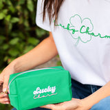 Lucky Charm Emerald Zip Pouch - The Pink Pineapple 850
