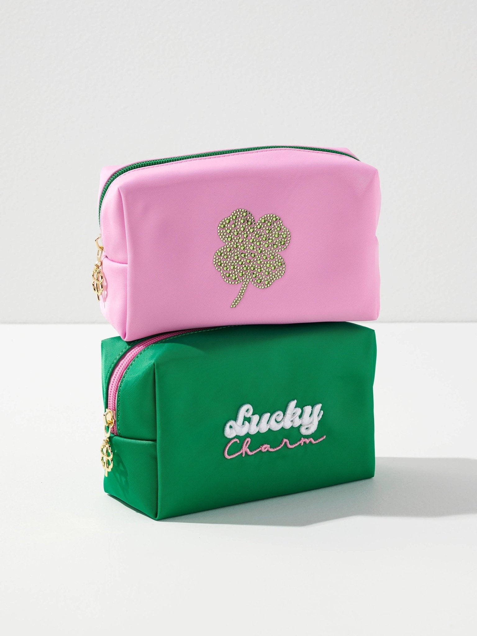 Lucky Charm Emerald Zip Pouch - The Pink Pineapple 850