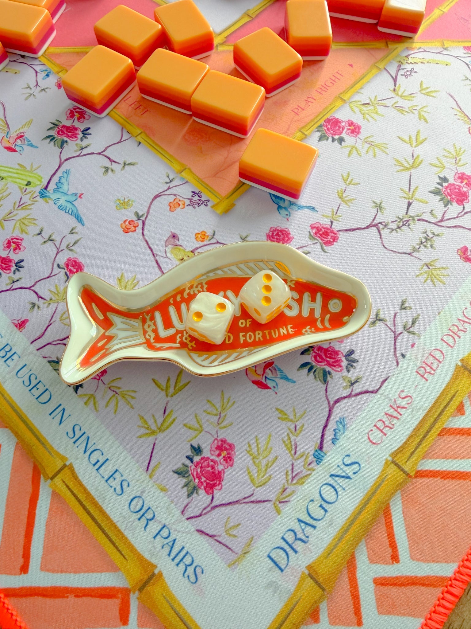 Lucky Fish Dice Catchall - The Pink Pineapple 850