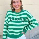 Lucky Stripe Crewneck Sweater - The Pink Pineapple 850