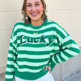 Lucky Stripe Crewneck Sweater - The Pink Pineapple 850