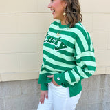 Lucky Stripe Crewneck Sweater - The Pink Pineapple 850