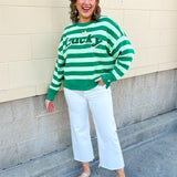 Lucky Stripe Crewneck Sweater - The Pink Pineapple 850