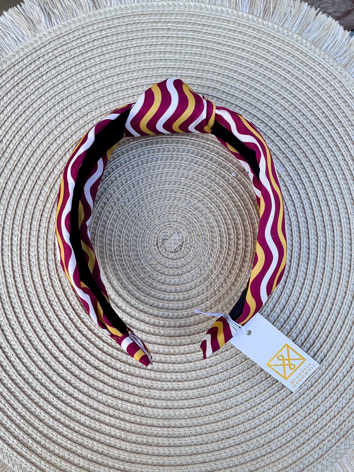 Luna Capri Crush Garnet & Gold Headband - The Pink Pineapple 850