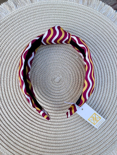 Luna Capri Crush Garnet & Gold Headband - The Pink Pineapple 850