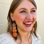 Macie Wooden Disk Earrings - The Pink Pineapple 850